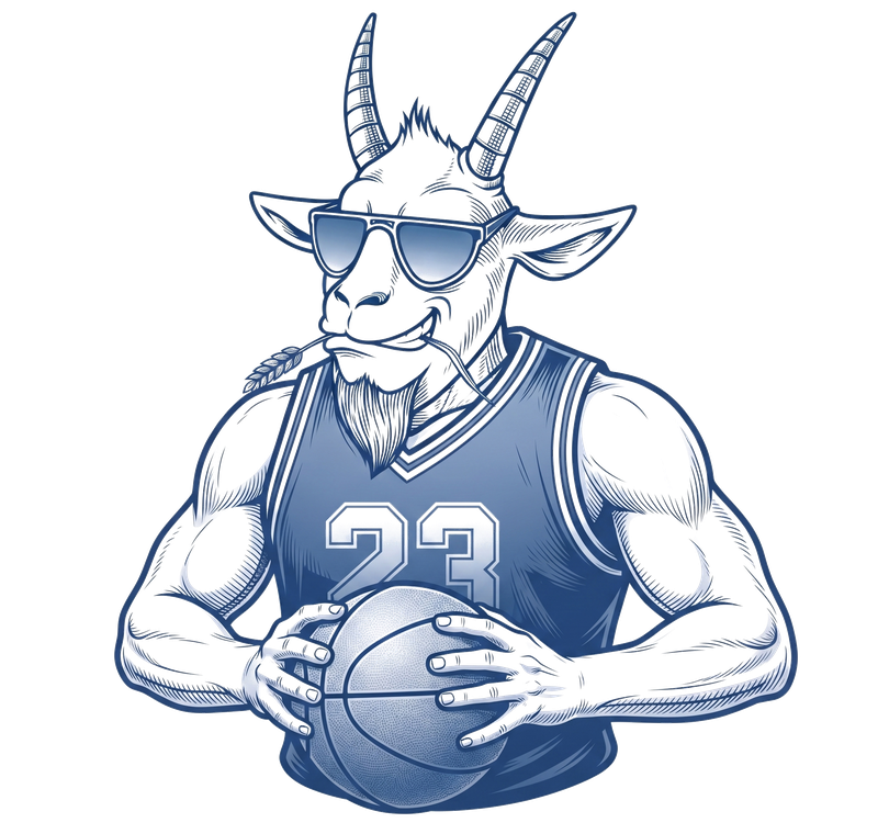 GOAT'eez mascot — a goat in aviator sunglasses with a cigar
